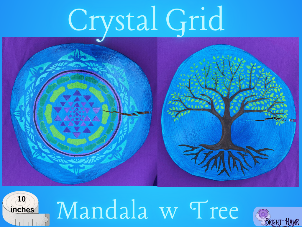 hand painted crystal grid